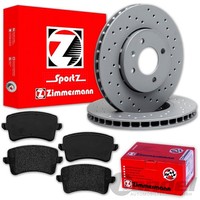 Zimmermann Sport Bremsscheiben + BelÄGe Hinten FüR Audi A4 8K B8 A5 8T 8F Q5 8R