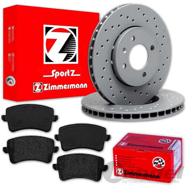 Zimmermann Sport Bremsscheiben + BelÄGe Hinten FüR Audi A4 8K B8 A5 8T 8F Q5 8R-image