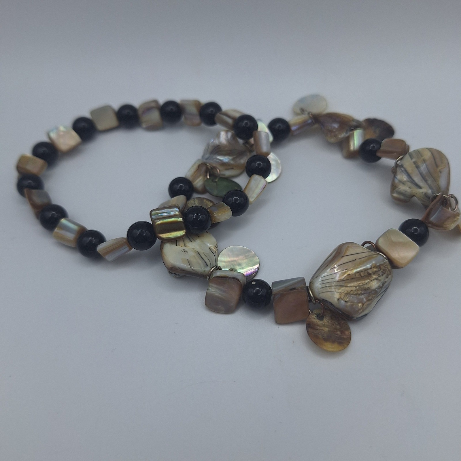 Boho Shell Beaded Stretch Bracelets Set Natural M… - image 4