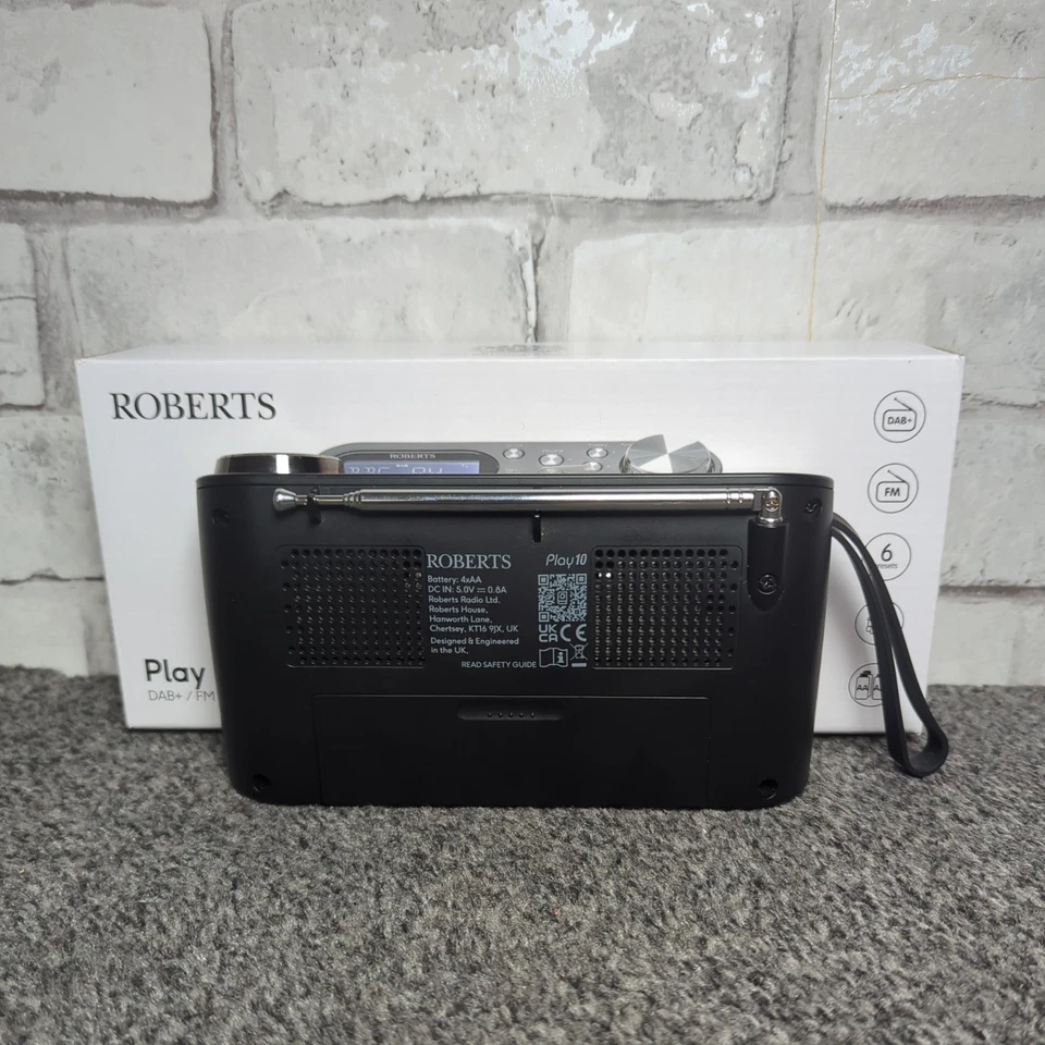 Roberts Radio PLAY10 DAB Digital With FM Tuner - Black. Opened Box But Not Used - Image 4 of 4