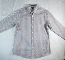Eddie Bauer Shirt Mens XL Tall White Check Wrinkle Free Button Down Long Sleeve