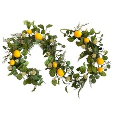 6 Ft Artificial Lemon Leaf Vine Garland - Faux Spring Wall Hanging Decor 6Ft