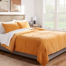 Full/Queen Lustrous Velvet Comforter  Sham Set Dark Gold - Threshold