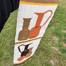 Handmade 13” x 43” wall Hanging decor wall art pictures of baskets Pottery.