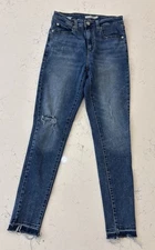Levi's 721 High Rise Skinny Jeans Womens 29 Medium Wash Stretch Distressed