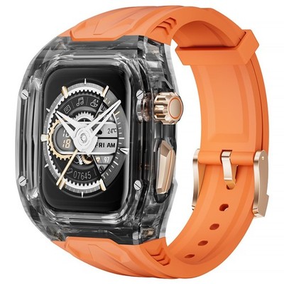Delidigi Armband Clear Case kompatibel Apple Watch 44mm 45mm Herren robust 