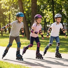 Kids  Inline Skates Adjustable 4 Sizes Blade Roller with Light-up Wheels
