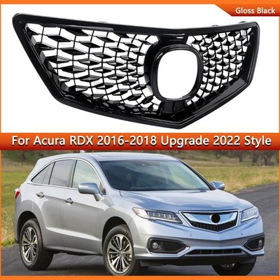 For Acura RDX 2016-18 Gloss Black Front Bumper Grille Assembly 2022 Style Grill
