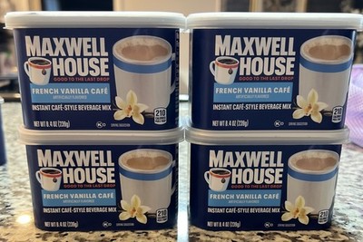 Lot Of 4 NIB Maxwell House French Vanilla Café Instant Brew Cafe Style Mix