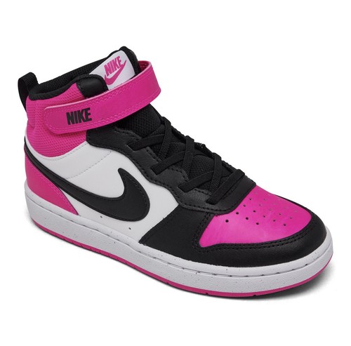 Nike weiß schwarz und pink Turnschuhe mittelhoch Freizeit mit Streifen Größe 6 Jahre neu ohne Karton - Bild 1 von 7
