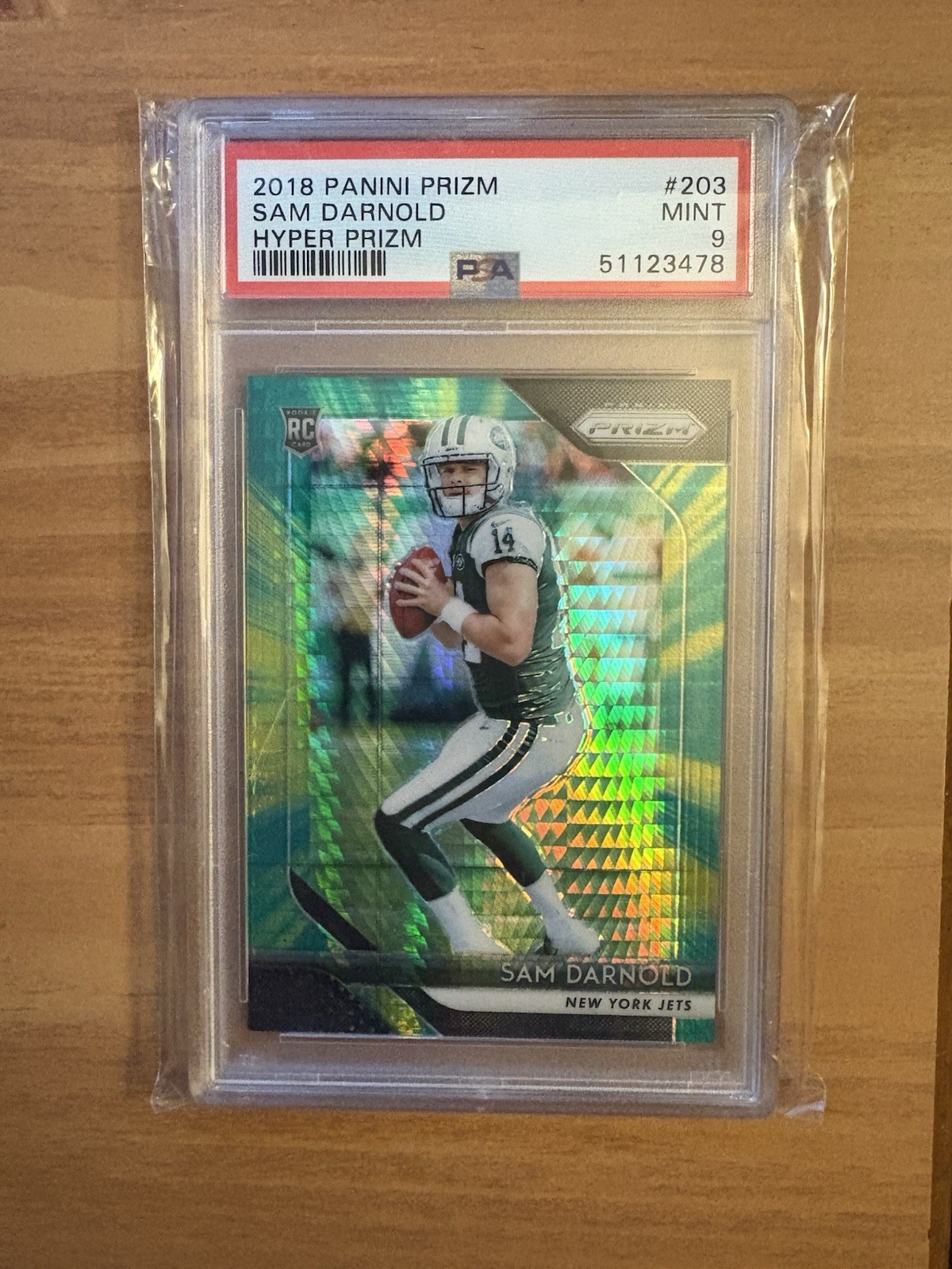 Sam Darnold 2018 NFL Panini Prizm RC Hyper Prizm /275 PSA 9 #203