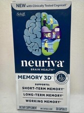 Neuriva Memory 3D Support Brain Health 30 Capsules Exp 08/27 No/box FREE SHIP