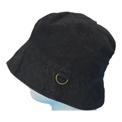 Black Bucket Hat with Pocket - Streetwear Fashion Accessory