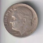 1959-D ROOSEVELT DIME 10¢ DENVER MINT 90% SILVER COIN UNITED STATES OF AMERICA