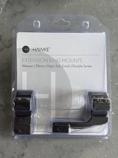 Hawke 2" Extension Mounts 30mm Weaver/Picatinny High 2pc Scope Rings 22127