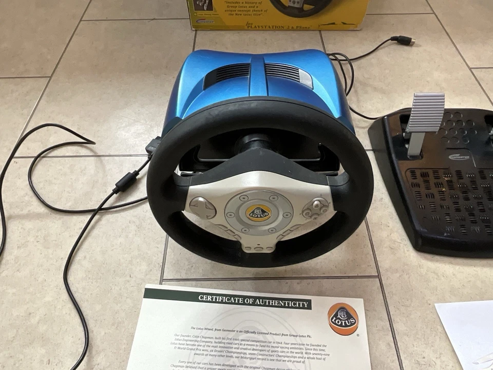 PS1 PS2 Gamester Lotus Dual Force 2 Blue Racing Wheel & Pedals for PlayStation - Image 3 of 4