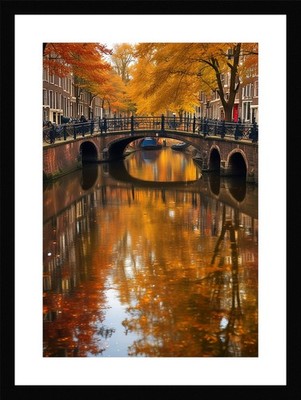 Weiche Amsterdam Kanäle gerahmtes Wandbild Poster Leinwanddruck Bild