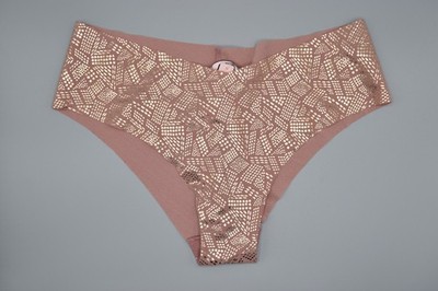Victoria's Secret Rose Gold Foil Print Cheeky Panties Size M