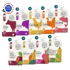 Baby Food Puree Pouches 3.5 Oz 18 Count Meat  Veggie 5g Protein Serenity Kids