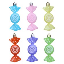 6Pcs Colorful Plastic Candy anging Decoration For Christmas Tree Window Display