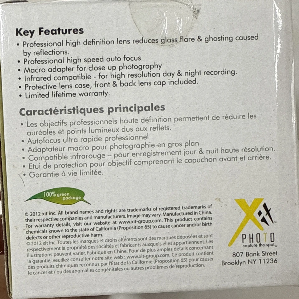 Adaptador macro lente de cámara gran angular profesional Xit Pro 58 mm 0,43x XT58WAB Foto 3 de 4