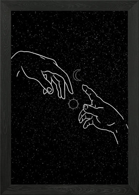 Mond gegen Sonne Gerahmtes Wandbild Poster Leinwanddruck Bild