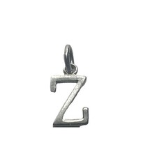 NEW Sterling Silver 925 Block Letter Z Initial Charm Pendant