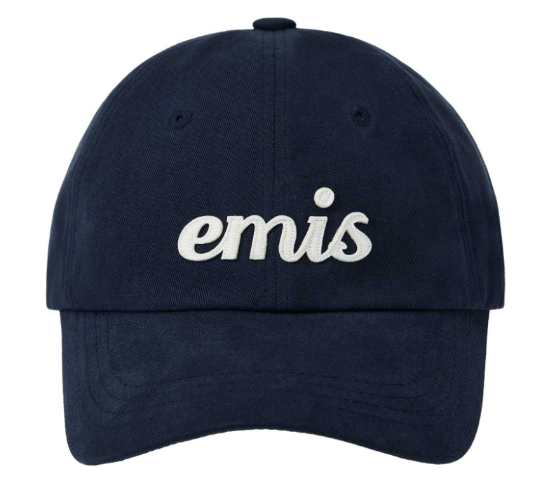 Korean Brand EMIS Applique Ball Cap Unisex Casual Lifestyle Hat Navy NWT 15990₽