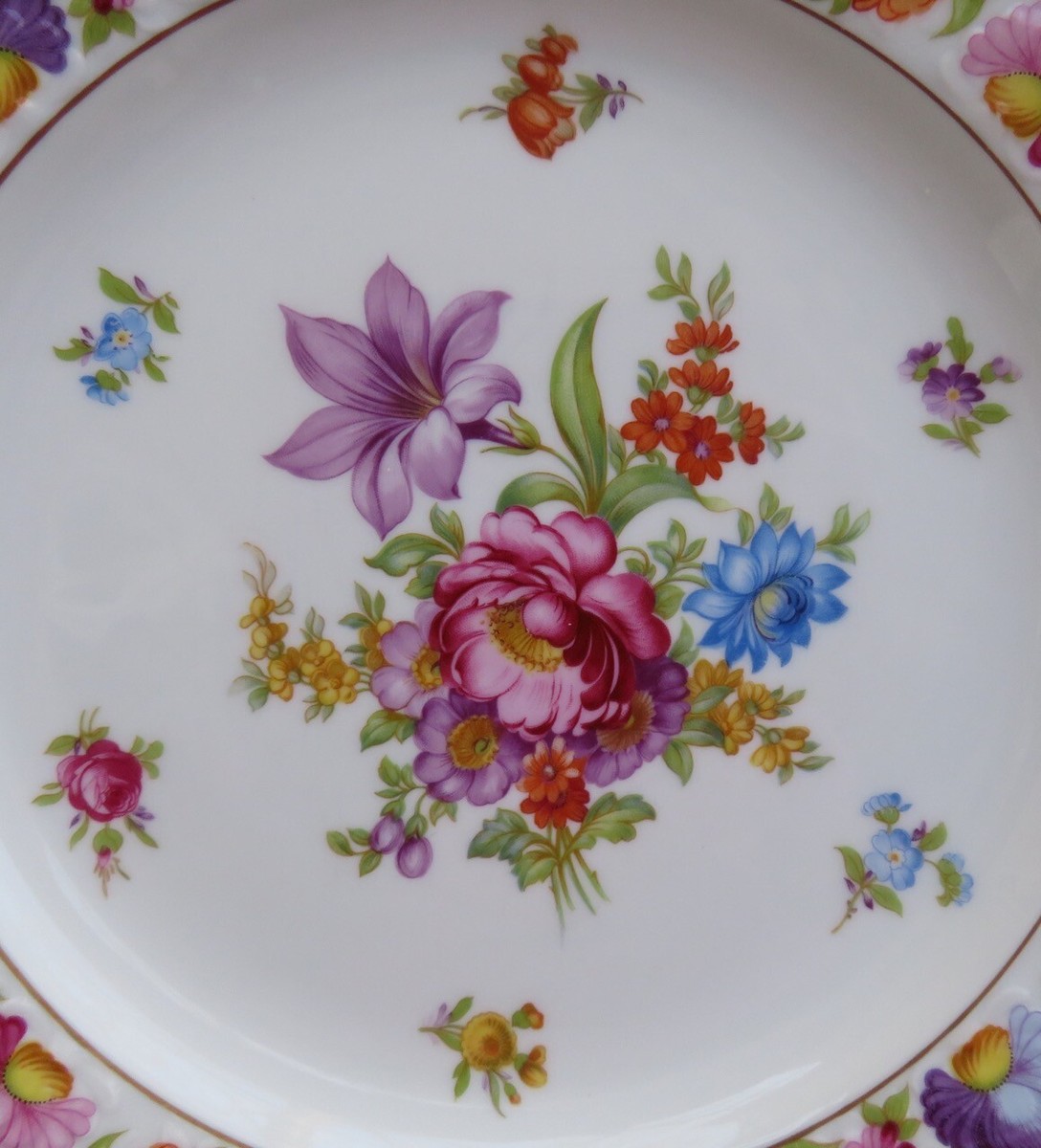 Bavaria Schumann Empress Dresden Flowers Large Dinner Plate 11