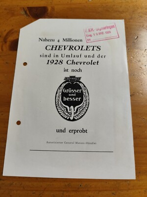Werbung 1928 General Motors Chevrolet  prospekt brochure 31
