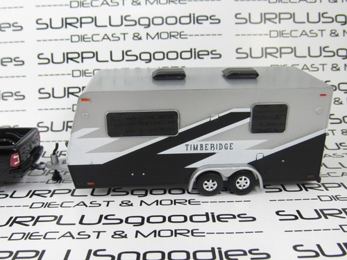Greenlight 1:64 LOOSE Black 2024 DODGE RAM 2500 Laramie Pickup w/Camper Trailer - Picture 4 of 10