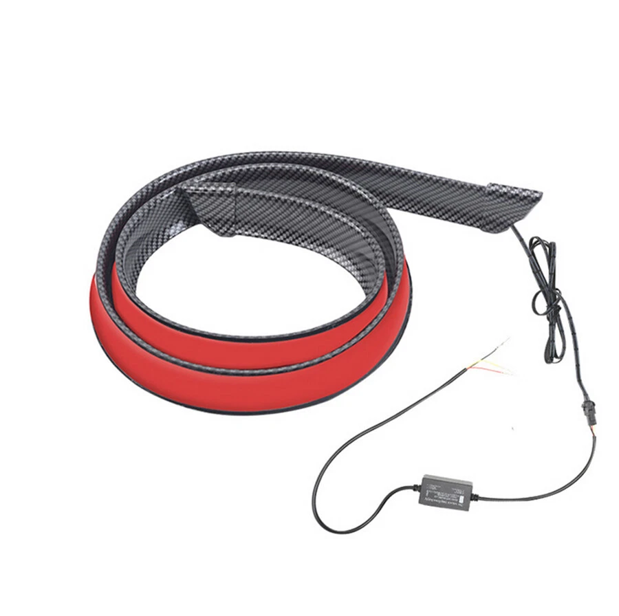 Luz trasera de freno de ajuste de ala de alerón LED 12V 120 cm para coche estilo fibra de carbono Foto 3 de 4
