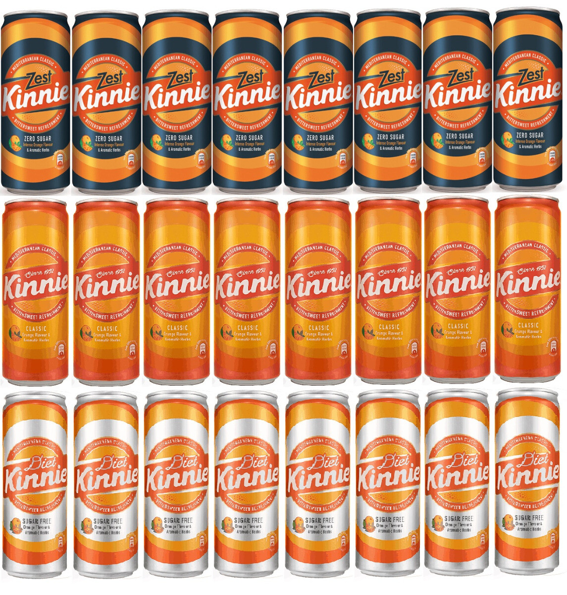 Kinnie Mixed Classic, Diet and Zest CANS Case (24 x 330ml)