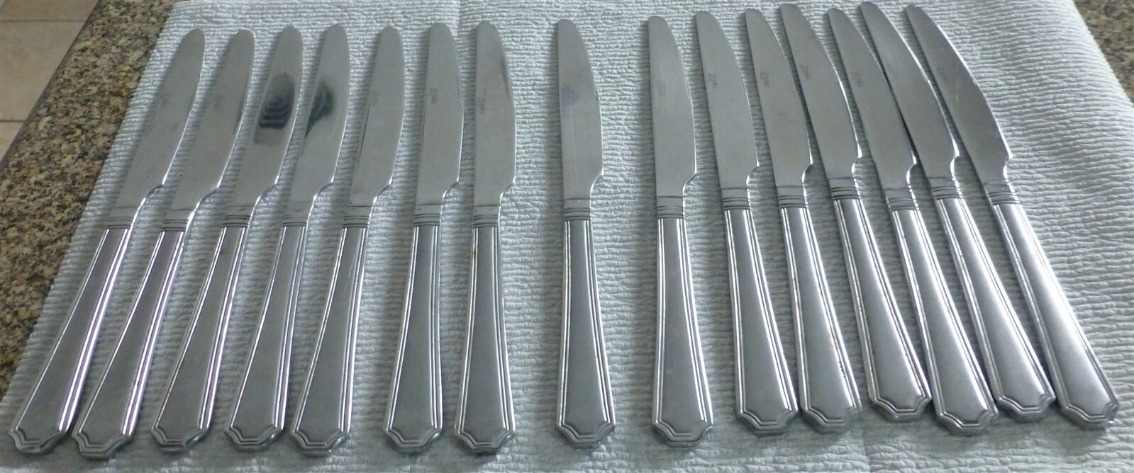 LOT 15 Towle Everyday Stainless Steel Harper Frost Dinner Knives Serrated 8" HTF