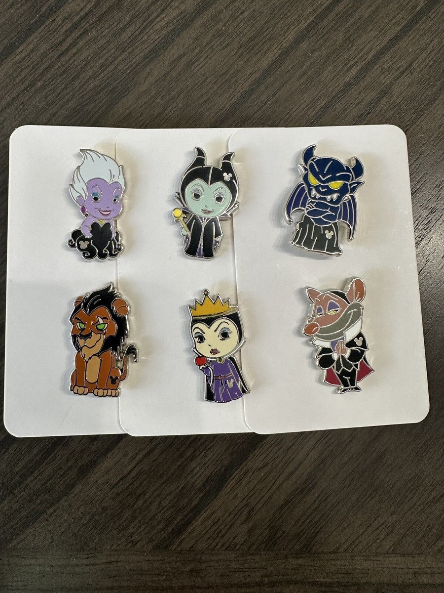 2024 NEW WDW Hidden Disney Hidden Mickey Pin Set of 5 - Villains