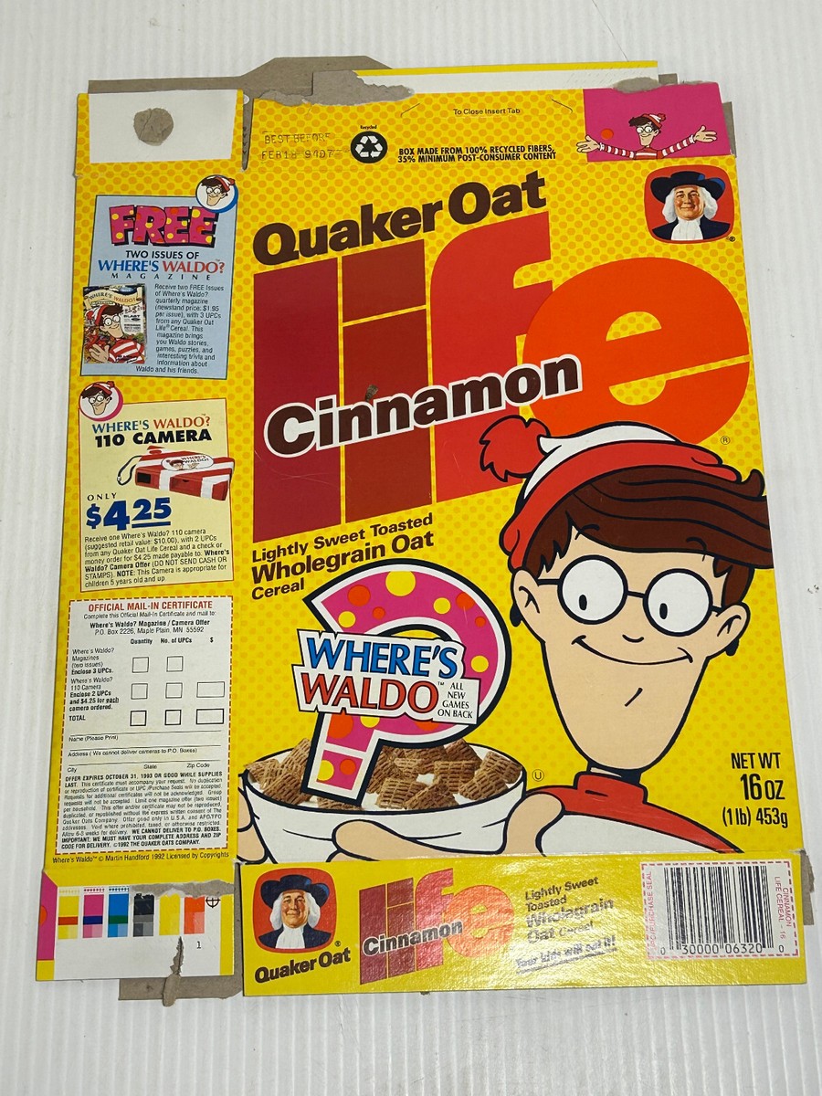 1992 QUAKER LIFE CINNAMON WHERES WALDO FLATTENED LIMITED