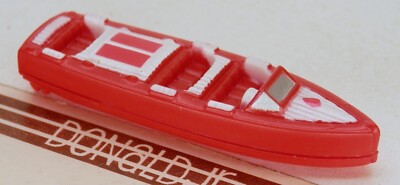 Micro Machines Classic Style Triple Cockpit Runabout Boat Red - 2'' Long