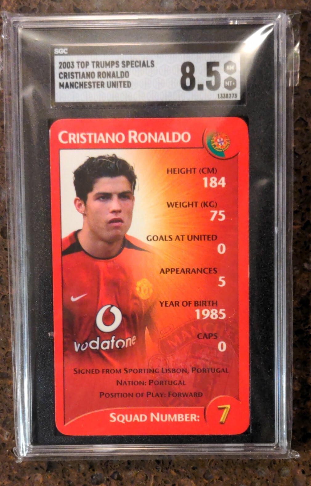 🔥2003 Top Trumps Special CRISTIANO RONALDO SGC 8.5 RC Rookie Manchester United