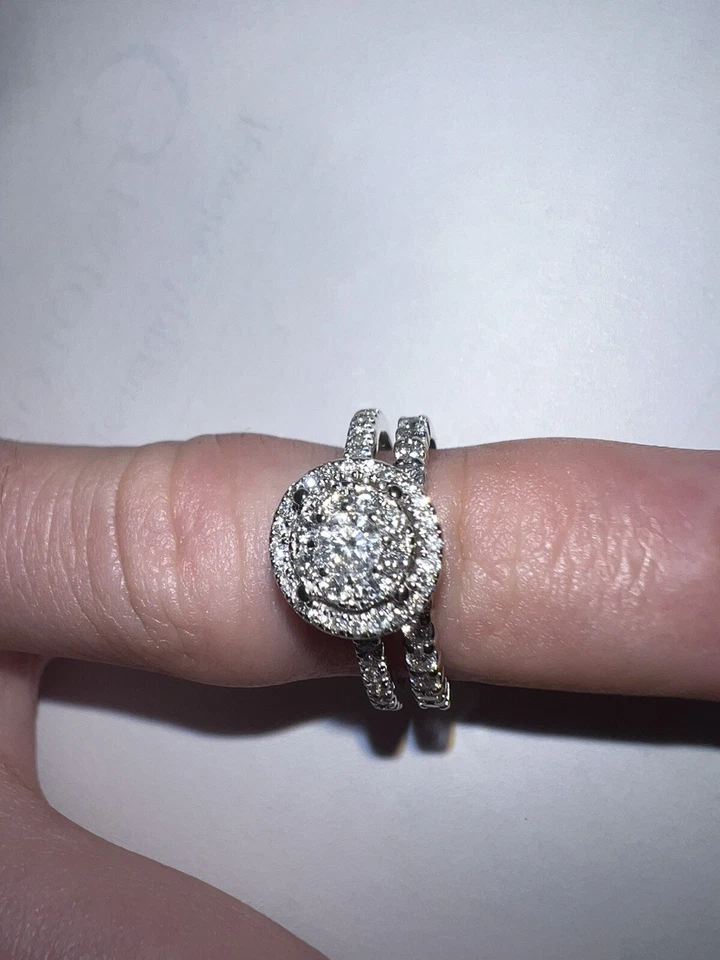 conjuntos de anillos de boda oro 14k real para él y ella Foto 2 de 4