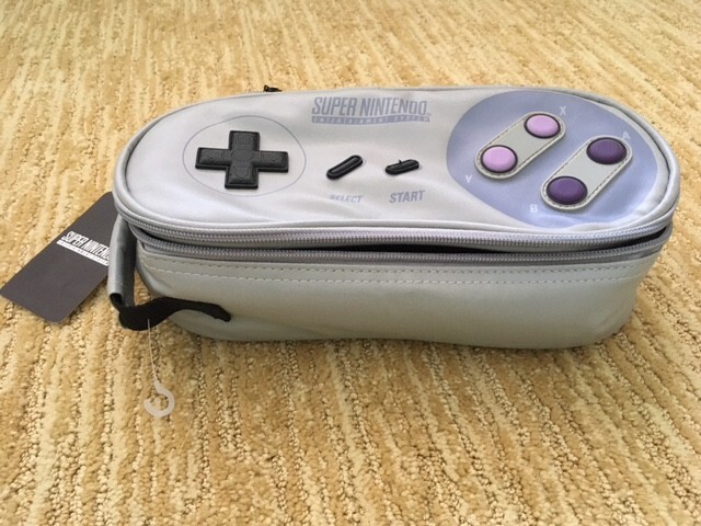 Super Nintendo video game controller soft zipper case lunch