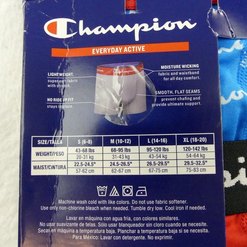 Champion Underwear Boys Medium Boxer Briefs Everyday Comfort Stretch 4 Pair - Picture 10 of 11