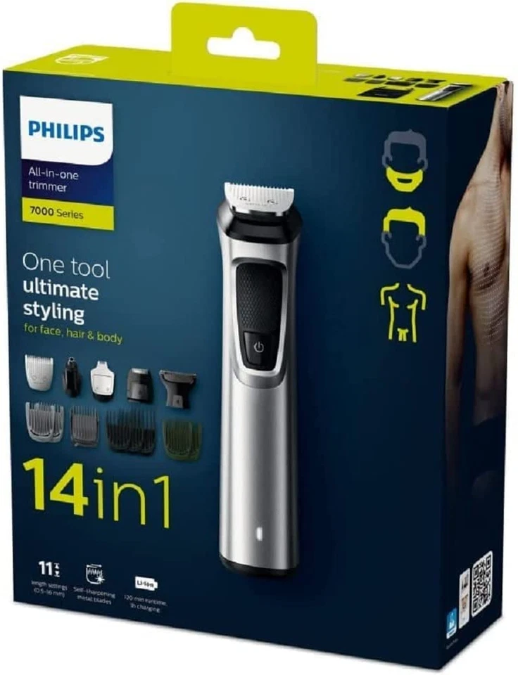 Regolabarba Impermeabile 14in1 Philips Tagliacapelli Uomo da Barba Capelli Corpo - Immagine 2 di 4