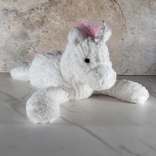 MARY MEYER WHITE FLOPPY UNICORN PINK MANE & TAIL STUFFED PLUSH ANIMAL 