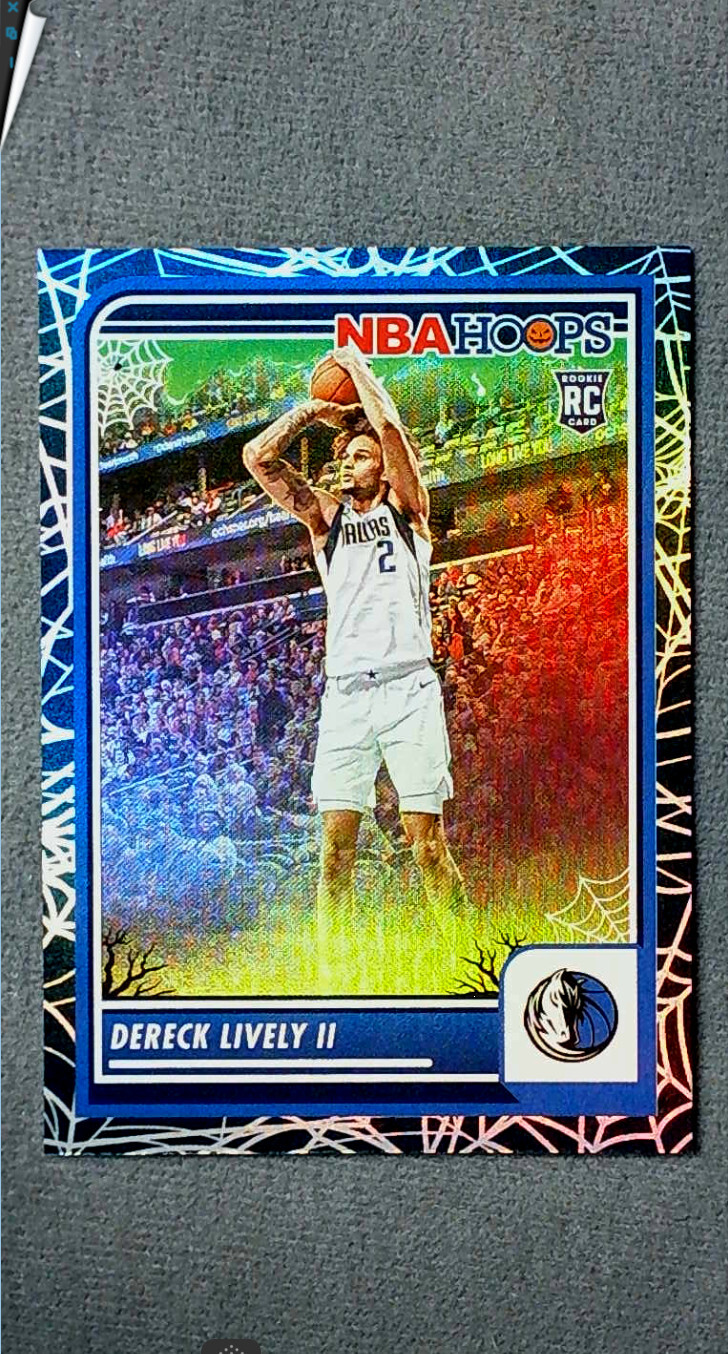 2023-24 Panini Haunted Hoops Holo Webs #253 Dereck Lively II RC Mavericks
