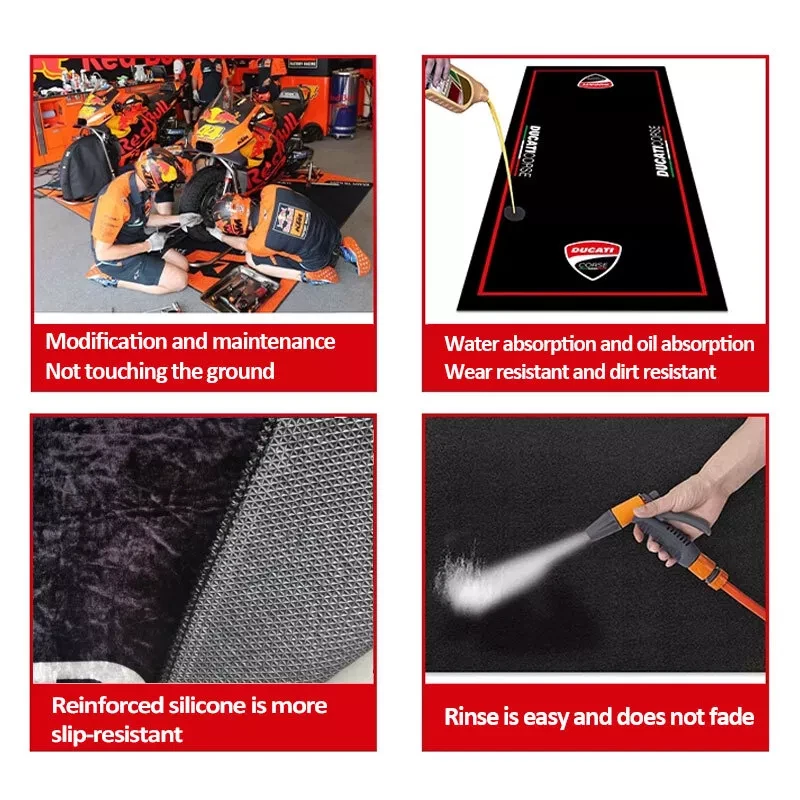 For Kawasaki Motorcycle Bike Garage Floor Carpet Pit Mat Workshop 87'' x 31'' - Image 3 of 4