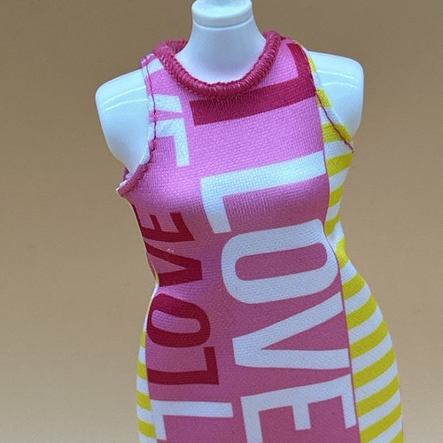 Barbie Fashionistas Doll Dress #186 Pink And Yellow Love For Curvy Barbies - Picture 4 of 10
