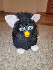 Furby 1998  schwarz mit rosa Ohren blaue Augen Modell 70-800 Vintage