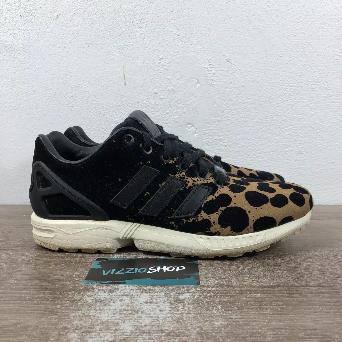 mosaico Boda Reunión Adidas ZX Flux by Rita Ora Leopard Suede Black Running Shoes Women&#039;s  8.5 B35312 | eBay