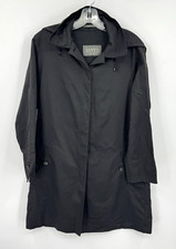 Sanyo New York Coat Womens Xs Button Lightweight Trench Hooded Outdoor Black