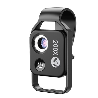 200X Cell Phone Microscope & Digital Magnifier Compatible With Any Smartphone